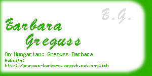 barbara greguss business card